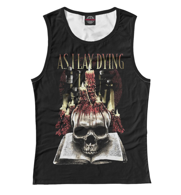 Женская майка с изображением As I Lay Dying цвета Белый