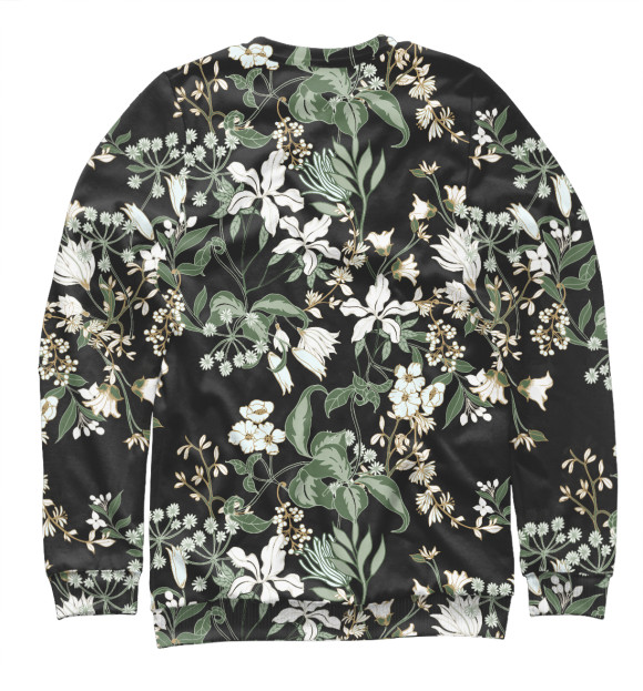 Мужской свитшот с изображением Полевые цветы цвета Белый