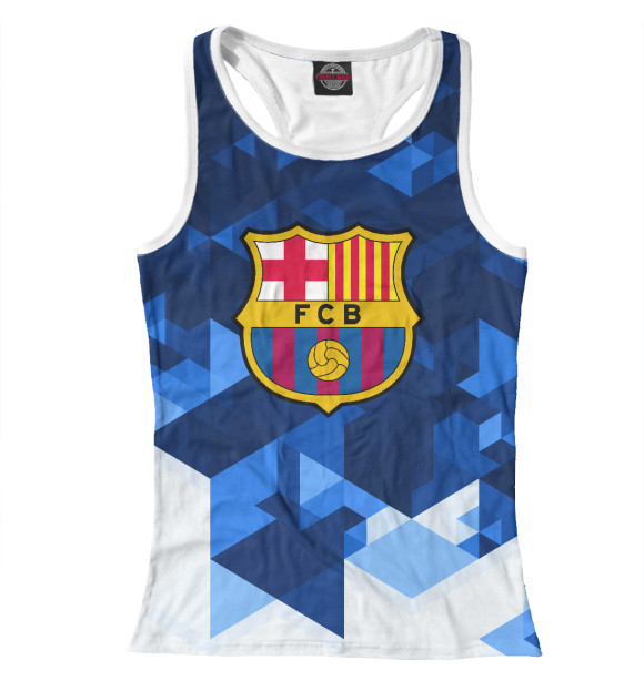 Женская майка-борцовка с изображением ФК Барселона цвета Белый