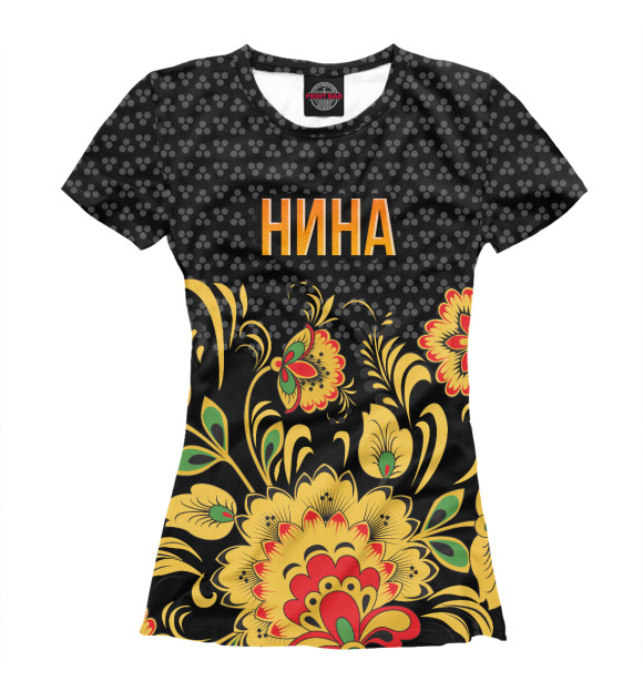 Футболка для девочек с изображением Хохлома Нина цвета Белый