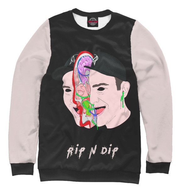 Женский свитшот с изображением rip n dip цвета Белый