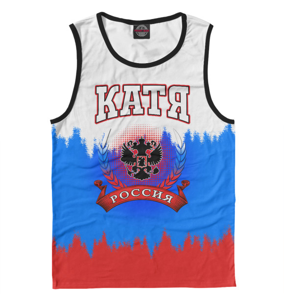 Майка для мальчика с притом Катя цвета Белый Майка для мальчика с изображением Катя цвета Белый