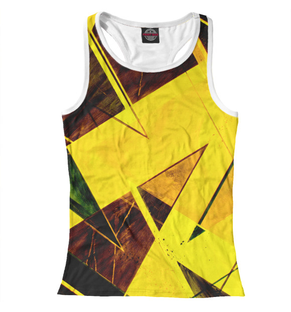 Женская майка-борцовка с изображением Абстрактные фигуры цвета Белый