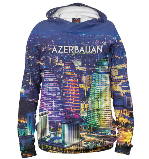 Худи для мальчика с изображением Азербайджан цвета Белый