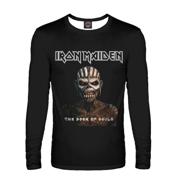Мужской лонгслив с изображением Ironmaiden цвета Белый