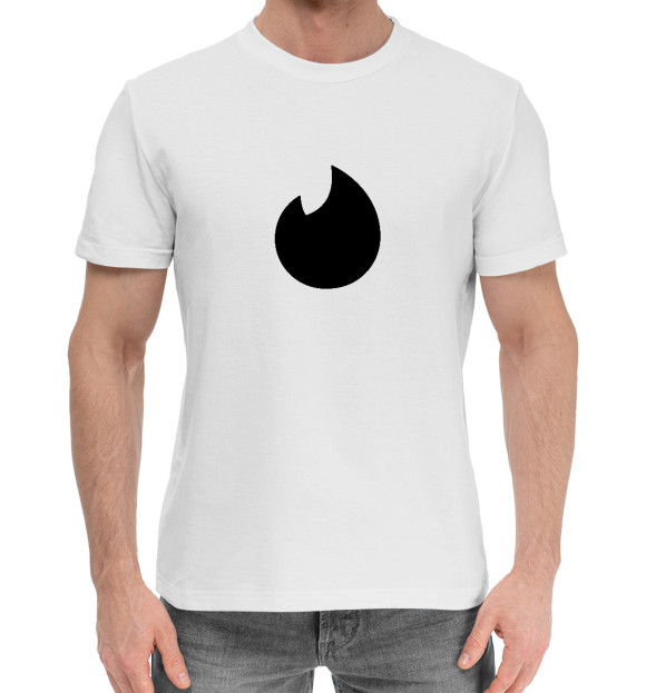 Мужская хлопковая футболка с изображением Tinder цвета Белый