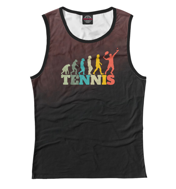 Женская майка с изображением Tennis цвета Белый