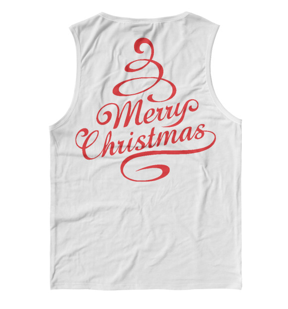 Мужская майка с изображением Santa Ho Ho Ho цвета Белый