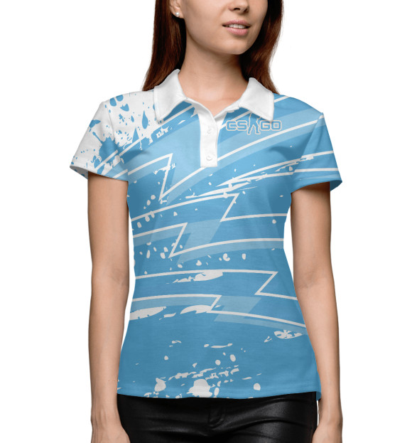 Женское поло с изображением Counter-Strike цвета Белый