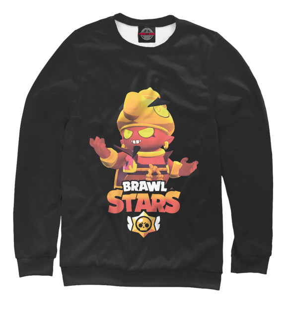 Свитшот для девочек с изображением Brawl Stars ДЖИН цвета Белый