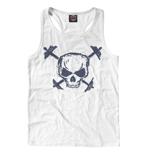 Мужская майка-борцовка с изображением Пауэрлифтинг цвета Белый