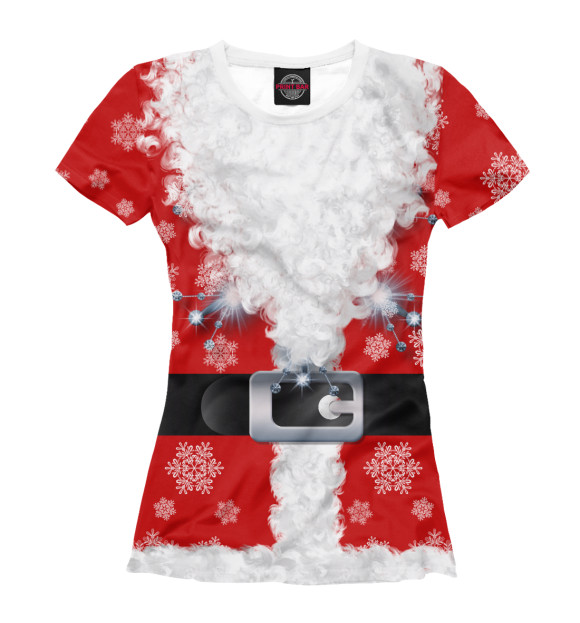 Женская футболка с изображением Дед мороз цвета Белый