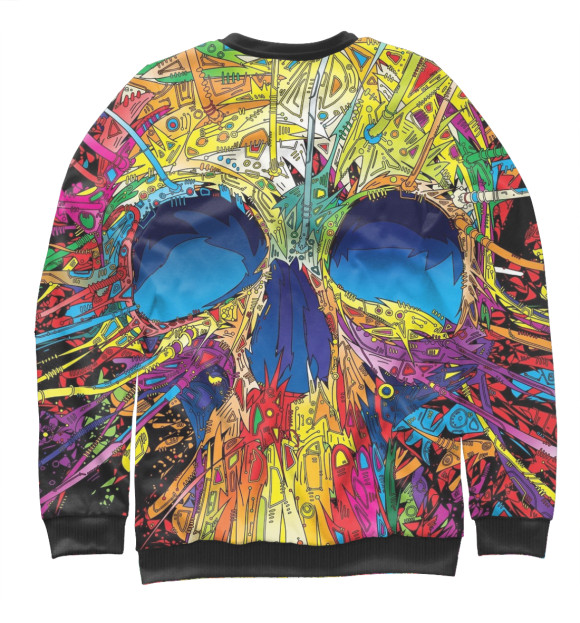 Свитшот для девочек с изображением Art skull цвета Белый