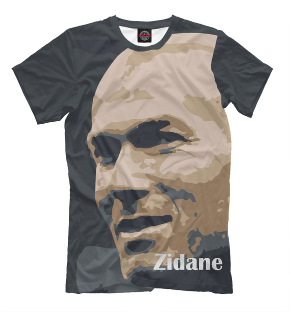 Мужская футболка с изображением Zidane цвета Молочно-белый