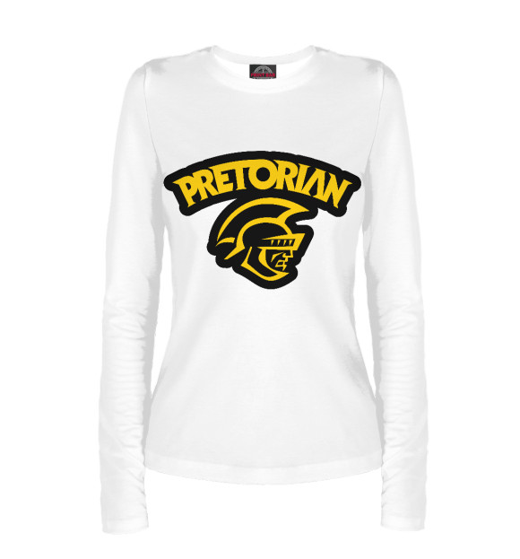 Женский лонгслив с изображением Pretorian цвета Белый