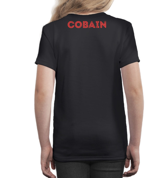 Футболка для девочек с изображением Kurt Cobain цвета Белый