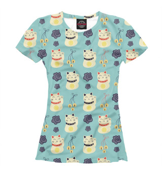 Женская футболка Японские кошки счастья