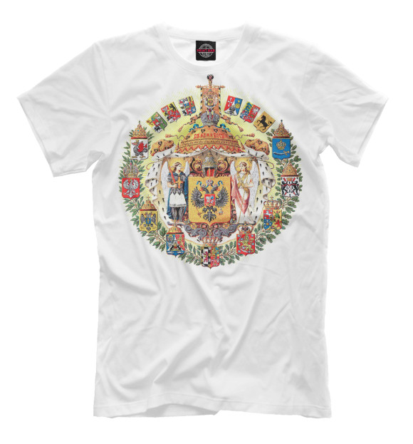 Мужская футболка с изображением Российская Империя цвета Молочно-белый