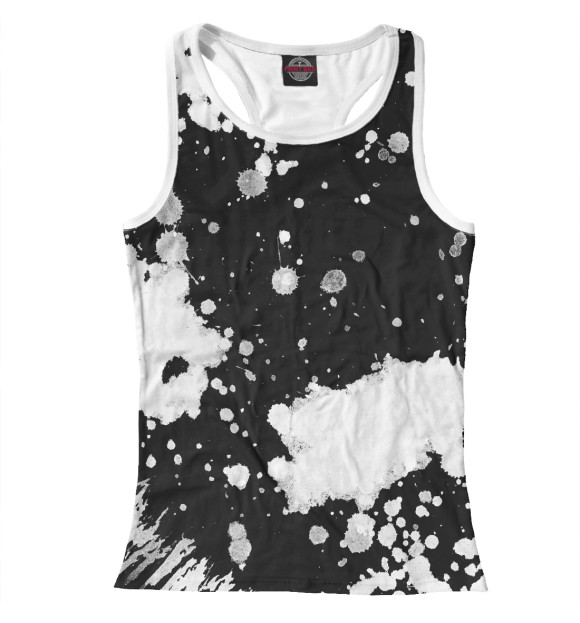 Женская майка-борцовка с изображением Черно-белые краски цвета Белый