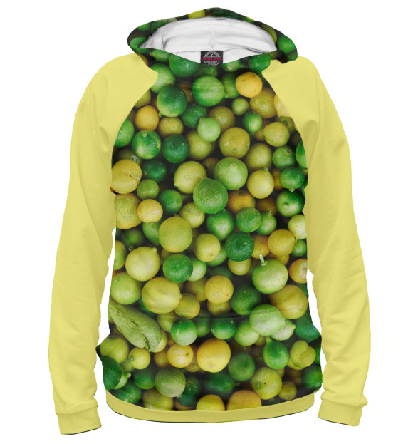 Мужское худи с изображением Лайм цвета Белый