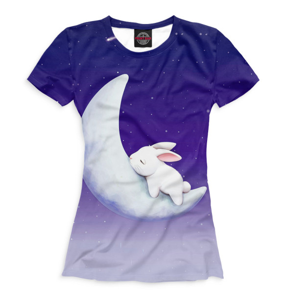 Женская футболка с изображением Кролики цвета Белый