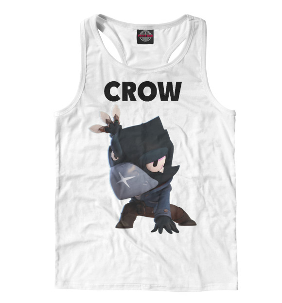 Мужская майка-борцовка с изображением Brawl Stars Crow цвета Белый