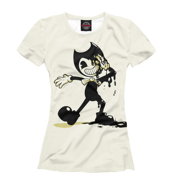 Футболка для девочек с изображением Bendy and the ink machine цвета Белый