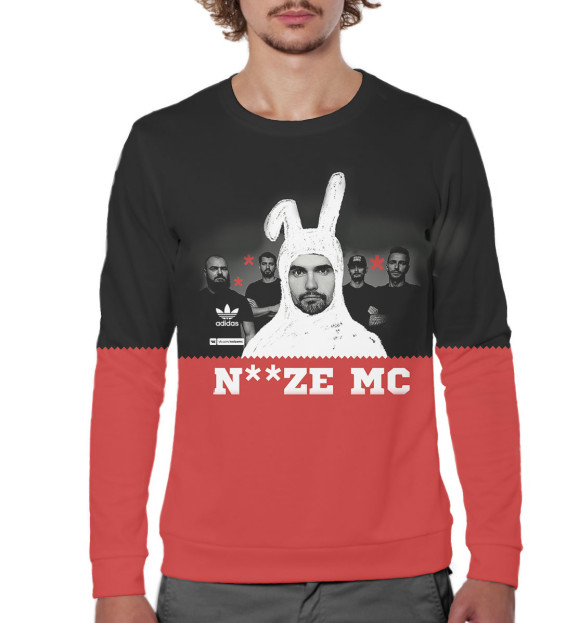 Мужской свитшот с изображением Noize MC цвета Белый