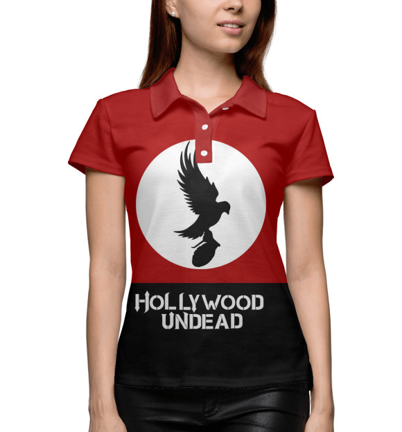 Женское поло с изображением Hollywood Undead цвета Белый