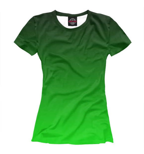 Женская футболка с изображением Градиент Зеленый в Черный цвета Белый