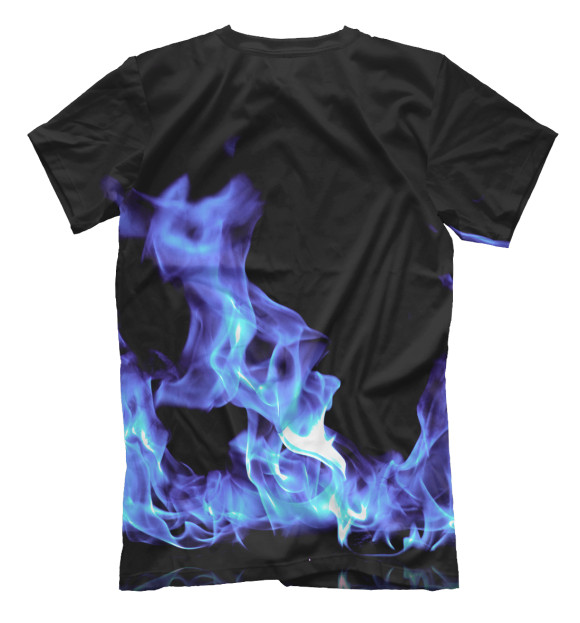 Мужская футболка с изображением Синий огонь цвета Белый