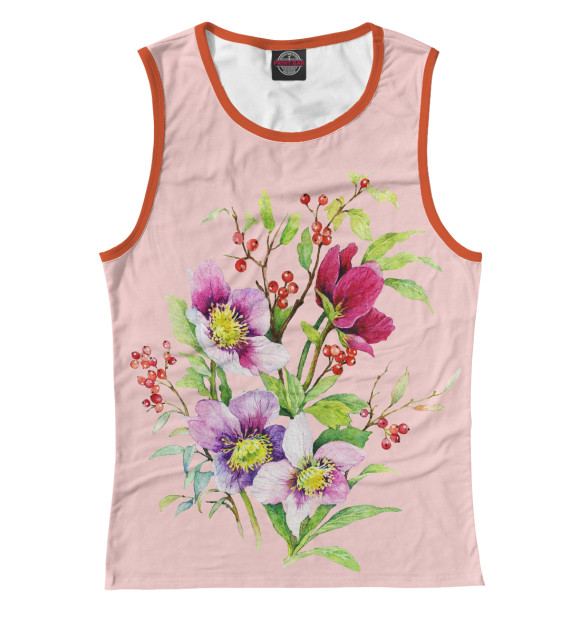 Майка для девочки с изображением Букет цвета Белый