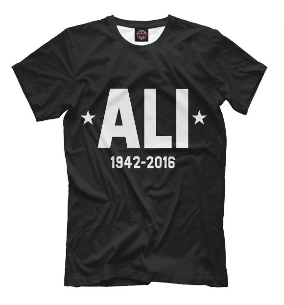 Мужская футболка с изображением Ali цвета Черный
