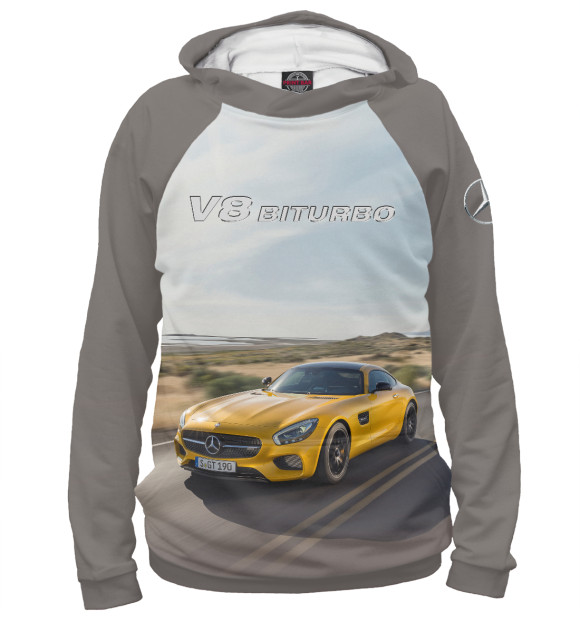 Женское худи с изображением V8 Biturbo цвета Белый