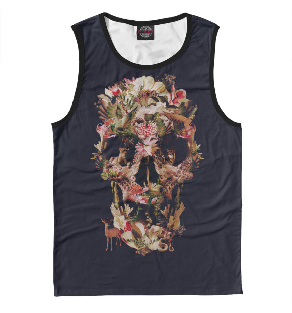 Майка для мальчика с изображением Jungle skull цвета Белый