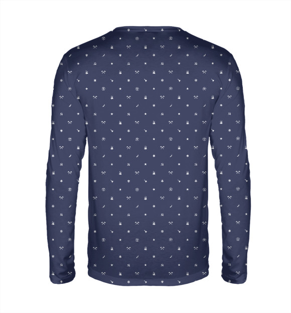 Мужской лонгслив с изображением СССР&РОССИЯ цвета Белый