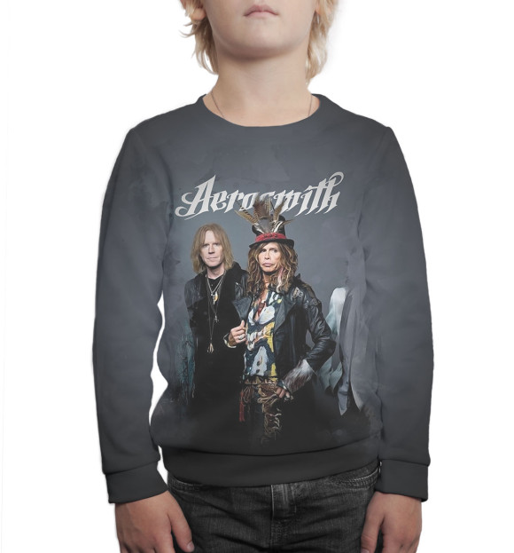 Свитшот для мальчиков с изображением Aerosmith цвета Белый