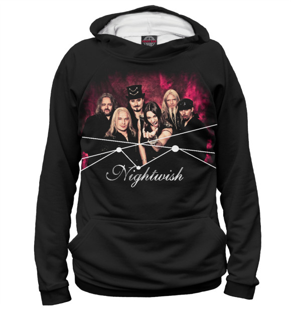 Женское худи с изображением Nightwish цвета Белый