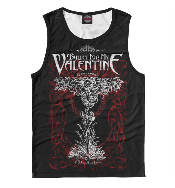 Мужская майка с притом Bullet For My Valentine цвета Белый Мужская майка с изображением Bullet For My Valentine цвета Белый