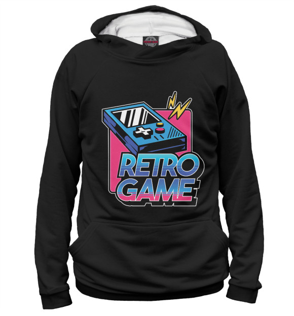 Женское худи с изображением Retro game цвета Белый