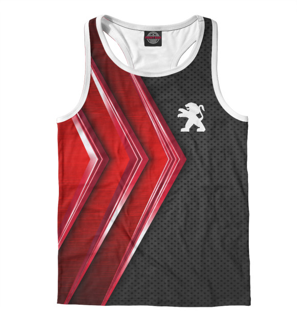 Мужская майка-борцовка с изображением Peugeot цвета Белый