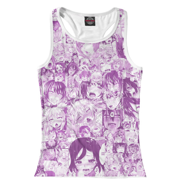 Женская майка-борцовка с изображением So pink ahegao цвета Белый