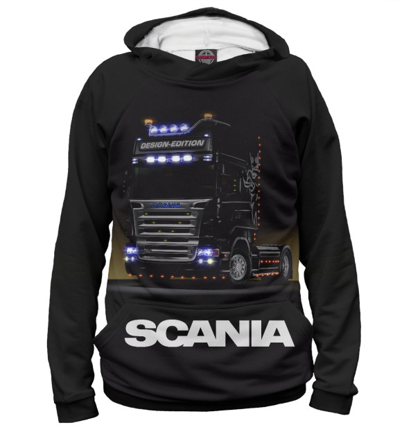 Худи для девочки с изображением Scania цвета Белый
