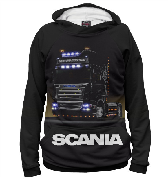 Худи для мальчика с изображением Scania цвета Белый