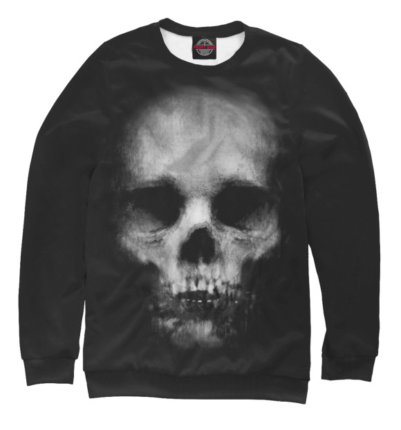 Женский свитшот с изображением Skull цвета Белый