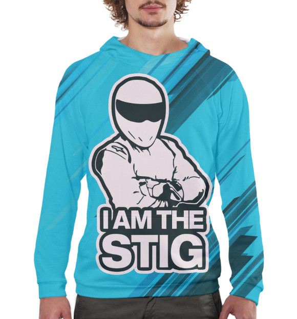 Мужское худи с изображением Стиг цвета Белый