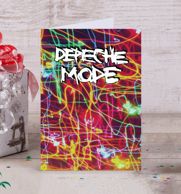 Открытка с изображением Depeche Mode цвета Белый