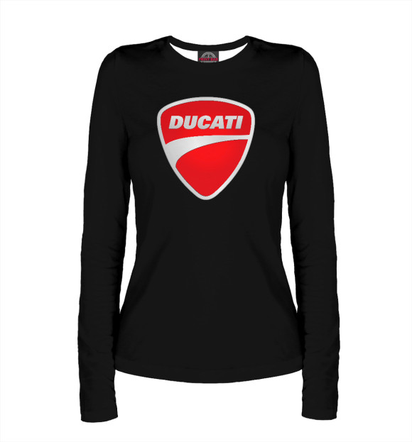 Женский лонгслив с изображением Ducati цвета Белый