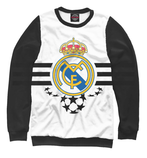 Женский свитшот с изображением Real Madrid цвета Белый