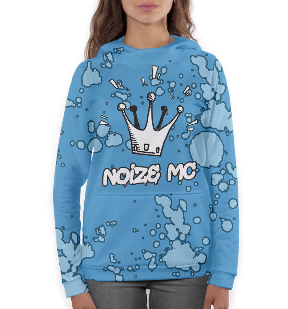 Женское худи с изображением Noize MC цвета Белый